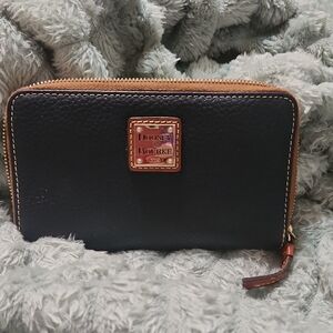 Dooney & Bourke Navy Blue Leather Zip Wallet